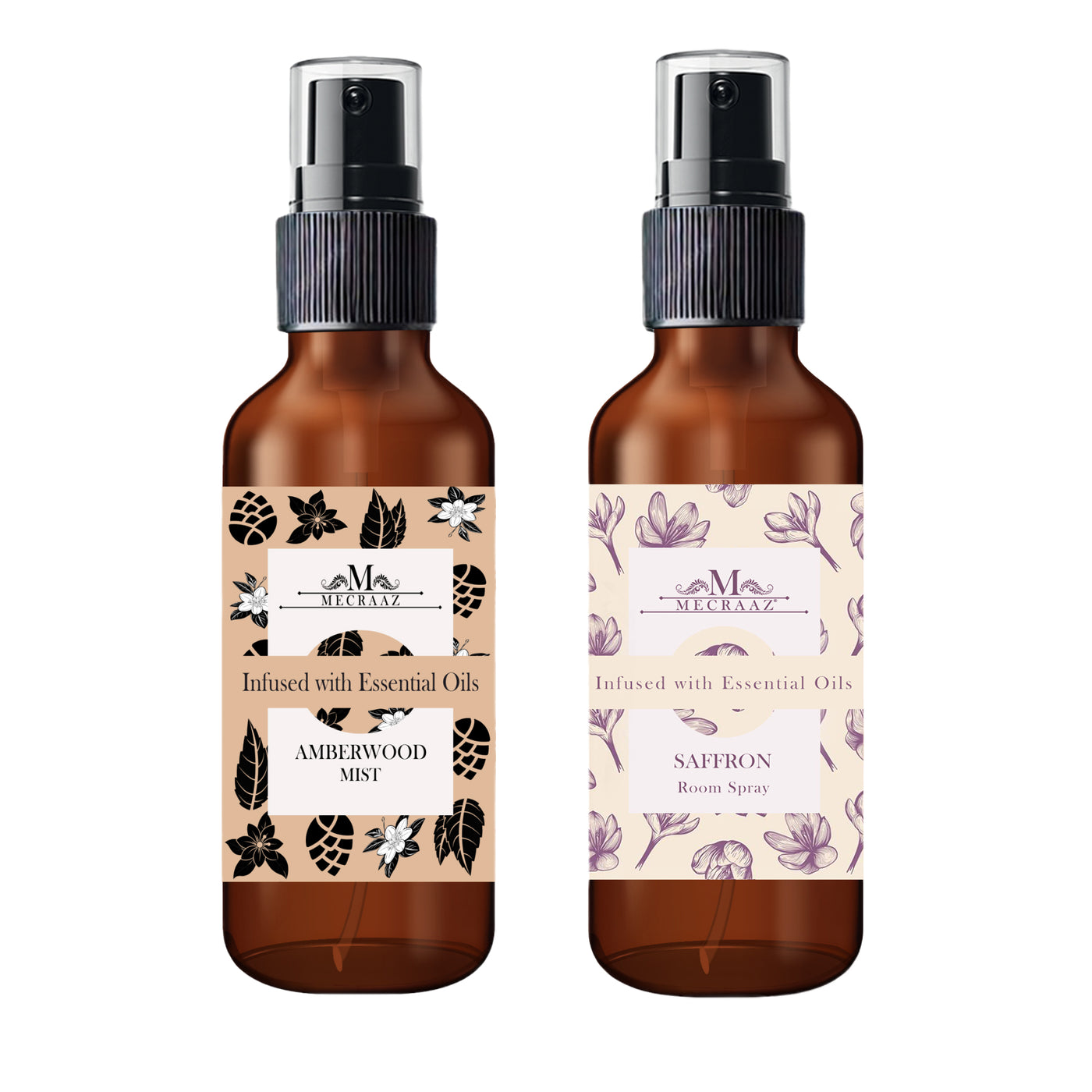 Amberwood and Saffron Room Spray combo(100ml each)