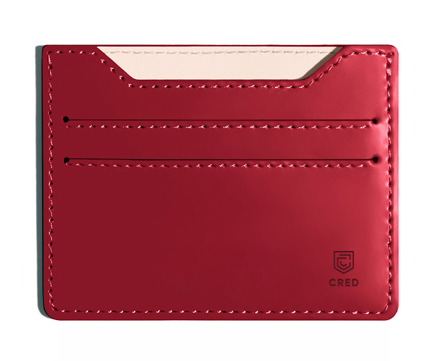 vegan leather wallet: crimson vault