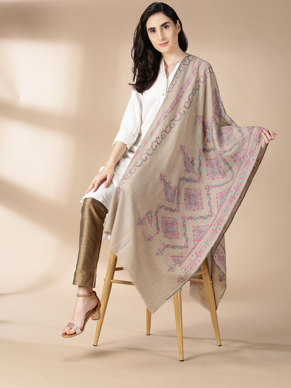 Chevron Geometric Pashmina Stole