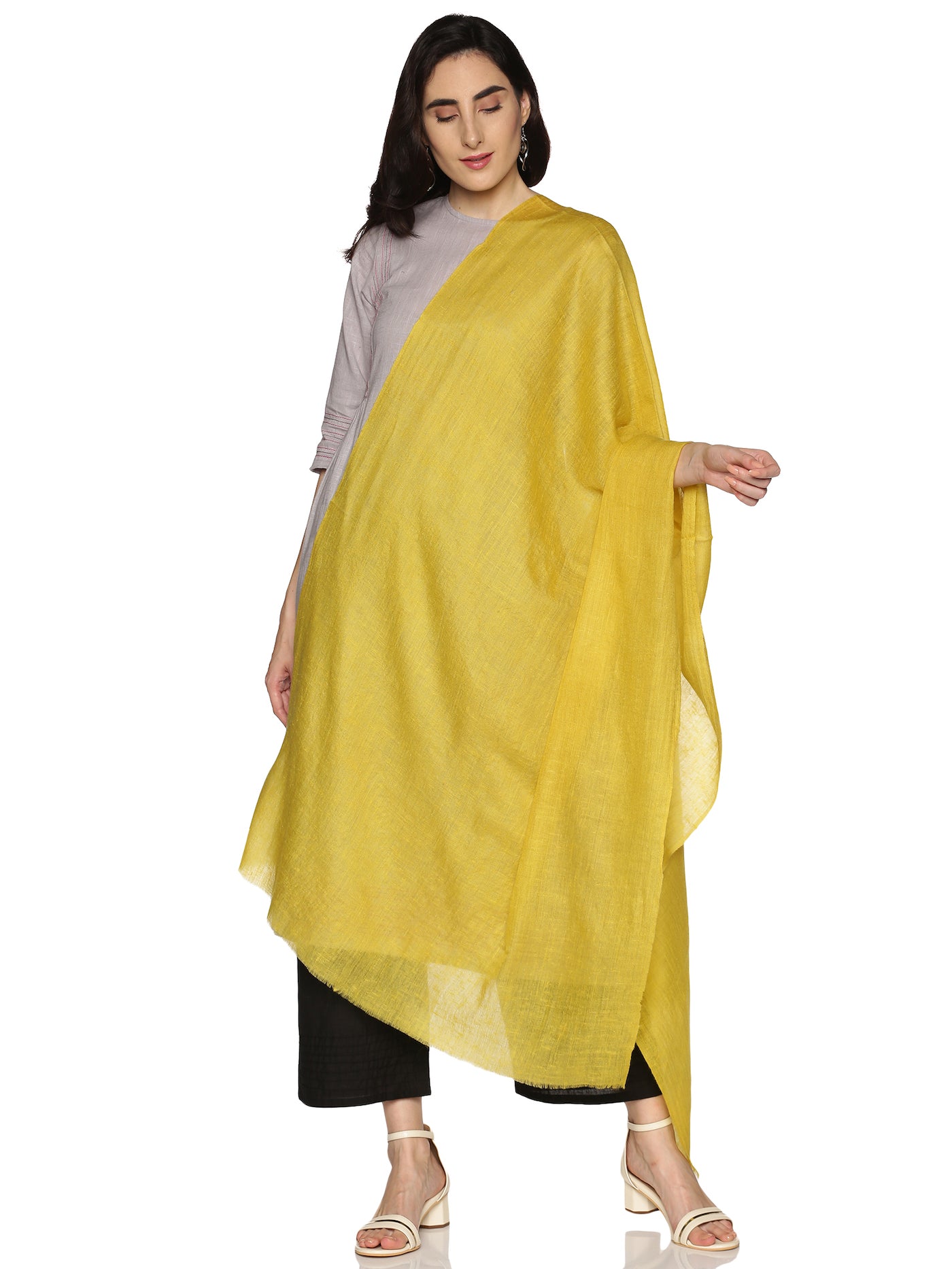 Solid Lime Pashmina Stole