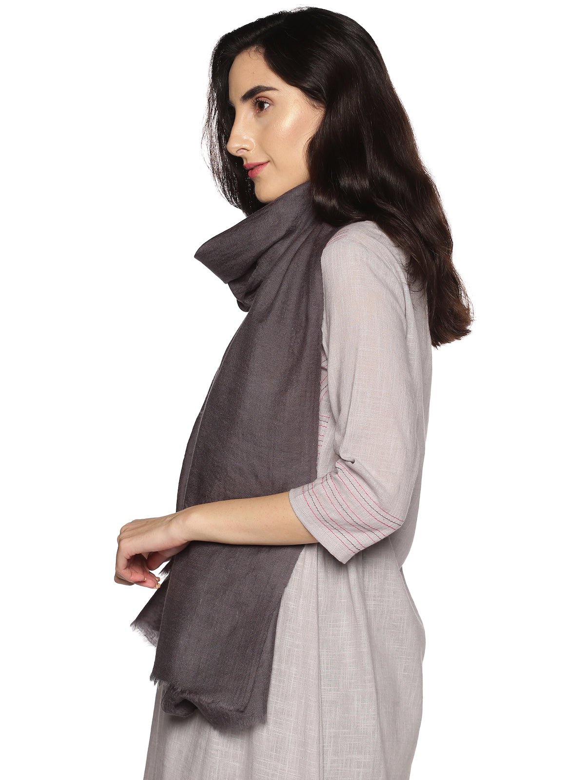Metallic Grey Pashmina Stole