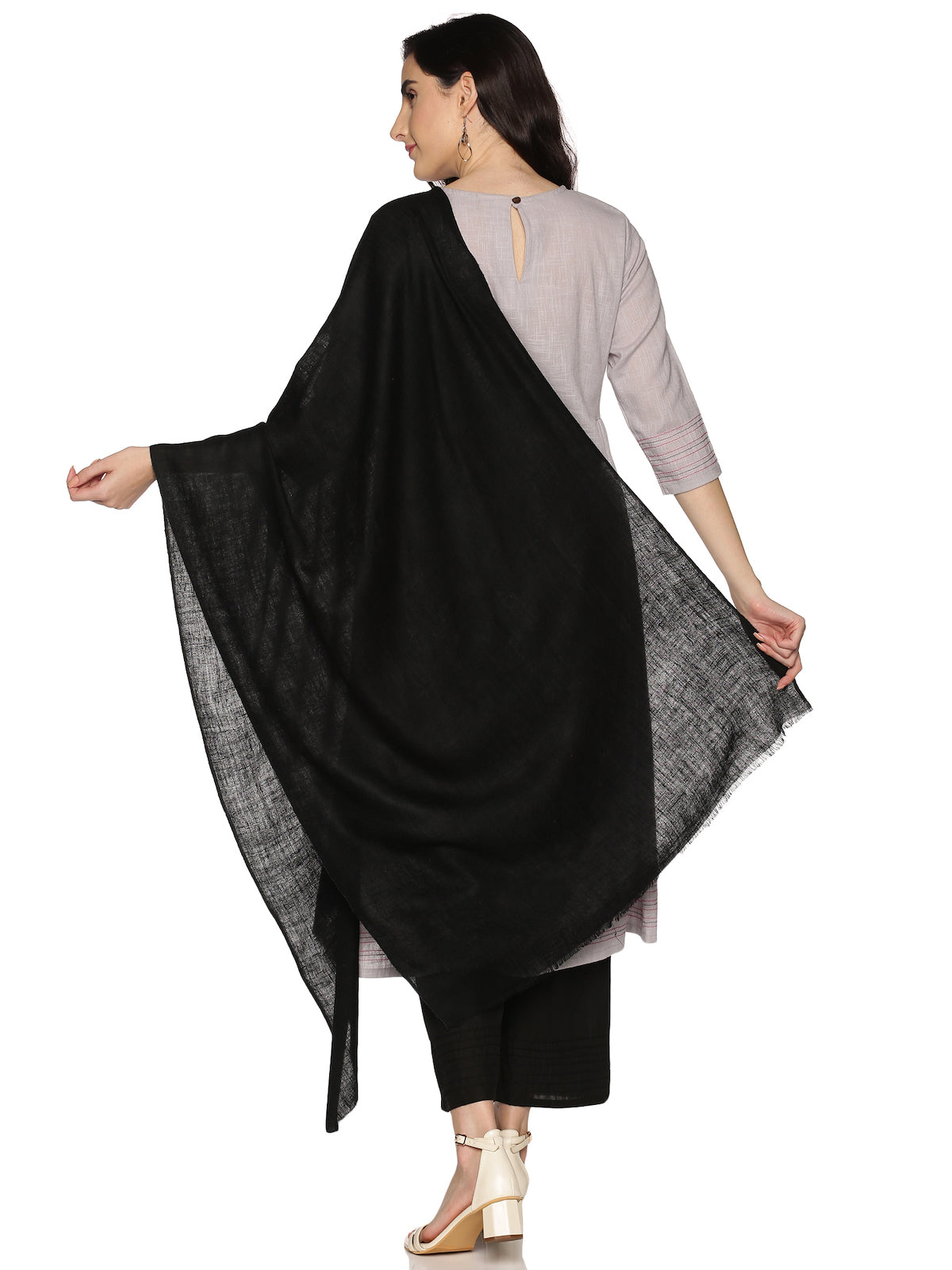 Midnight Black Pashmina Stole