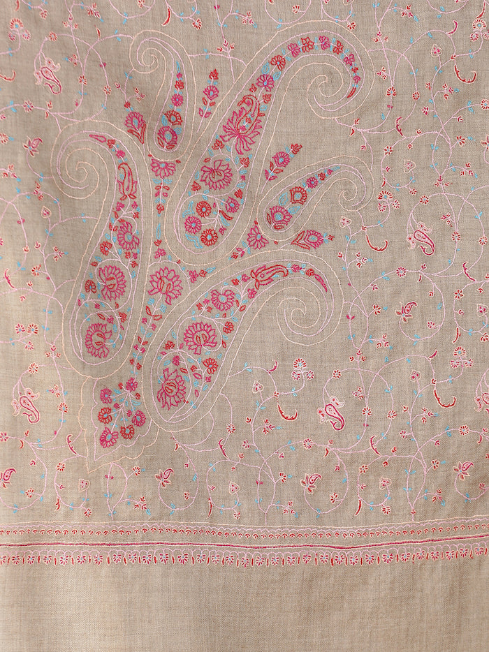 Hand Embroidered Webbed Thread-work Pashmina