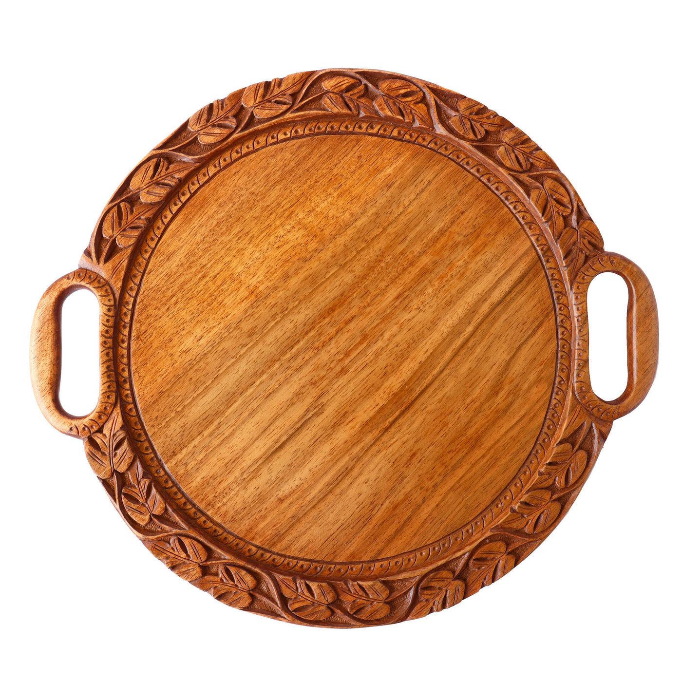 Vintage Wooden Round Salver
